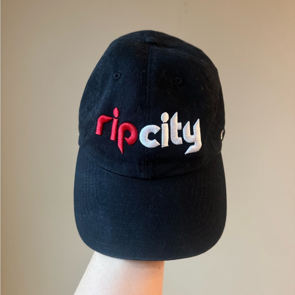 Portland Trail Blazers Rip City Black Red White Adjustable Cap
